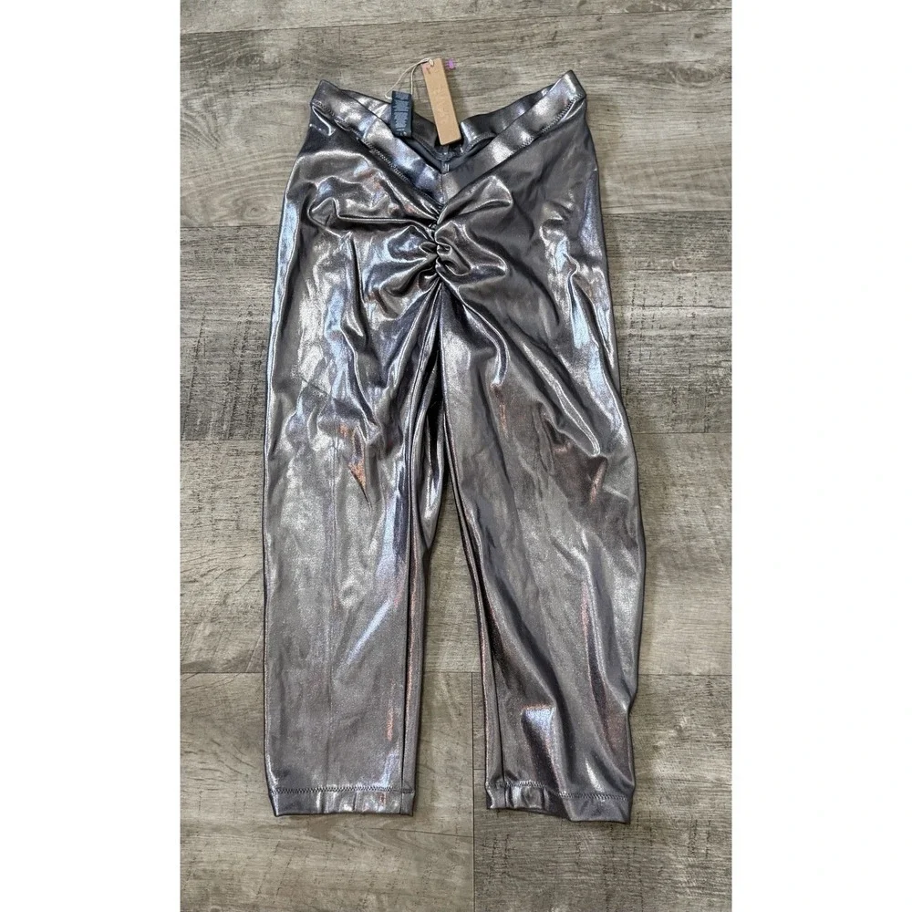New Skims Metallic Swim V Waist Pant Carbon XXS Metallics Collection NWT